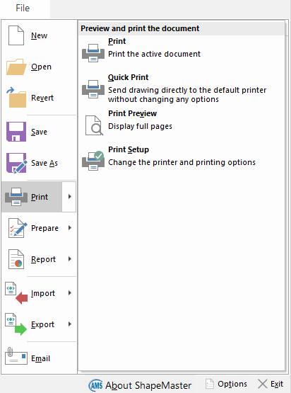 File menu